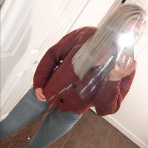 Chic Scalloped Hem Chunky Knit Cardigan Sweater